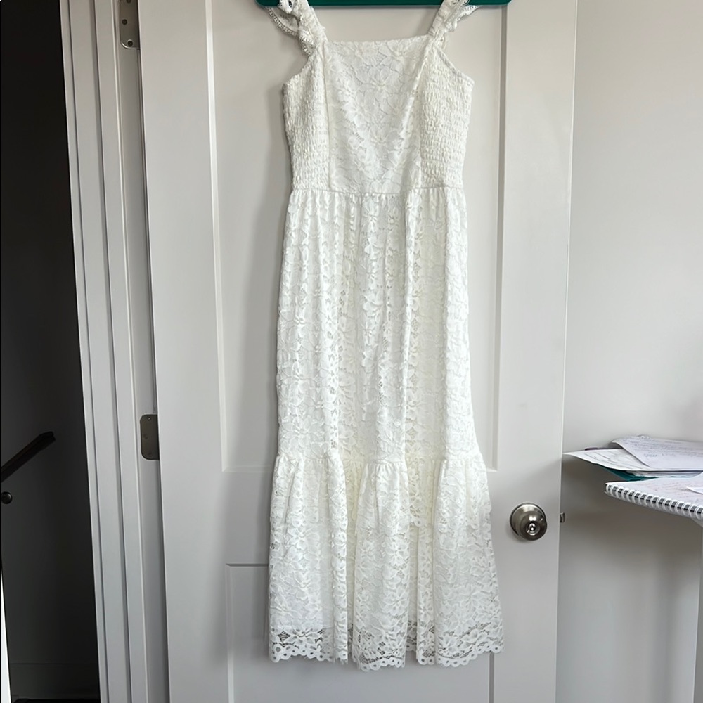NWT Draper James white lace midi dress XS